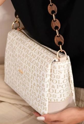 Just Polo Kadın Zincir Detaylı El ve Omuz Çantası Bej