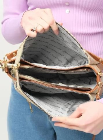 Just Polo Kadın Zincir Detaylı El ve Omuz Çantası Taba