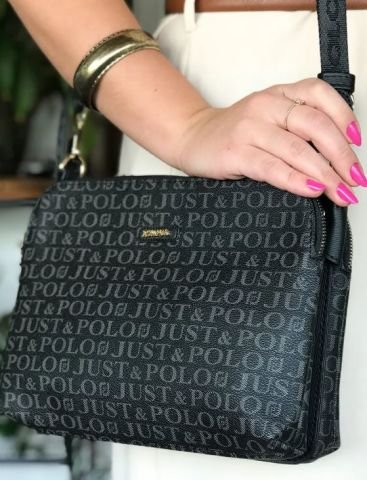 Just Polo 5 Bölmeli Günlük Kullanıma Uygun Büyük Boy Kadın Çapraz Omuz Çantası Siyah