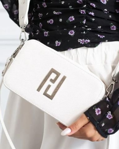 Just Polo Kadın Ayarlanabilir Askılı Mini Kutu Model El Çanta Omuz Çantası Beyaz
