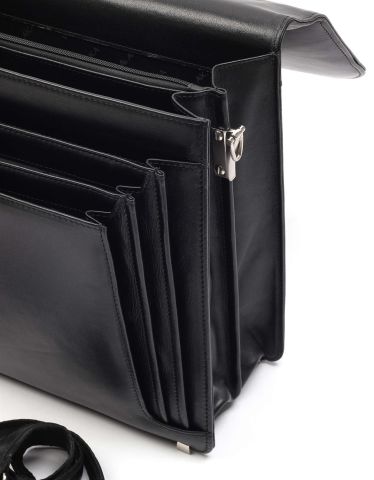 Deri Klasik Evrak Çantası OLM270 Siyah - Düz