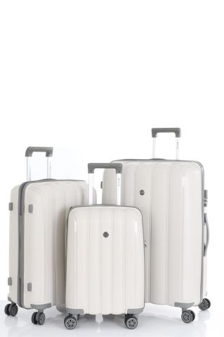 Mçs Üçlü Polipropilen Valiz Seti OLM305 Kemik-Kahve