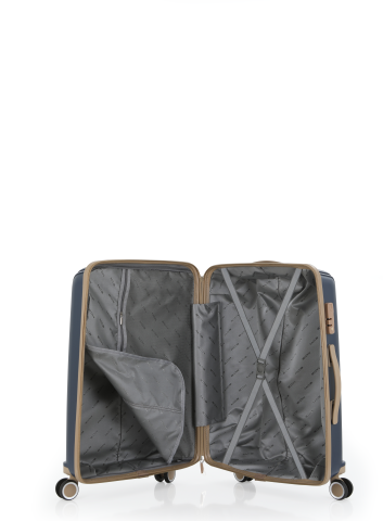 Mçs Üçlü Polipropilen Valiz Seti OLM305 Lacivert-Şampanya