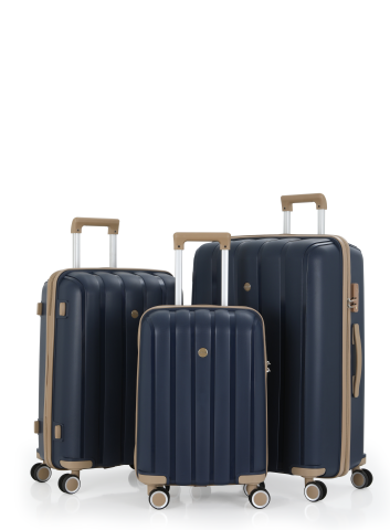 Mçs Üçlü Polipropilen Valiz Seti OLM305 Lacivert-Şampanya