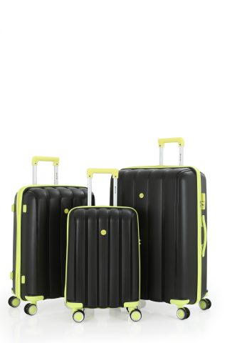 Mçs Üçlü Polipropilen Valiz Seti OLM305 Siyah-Açık Sarı