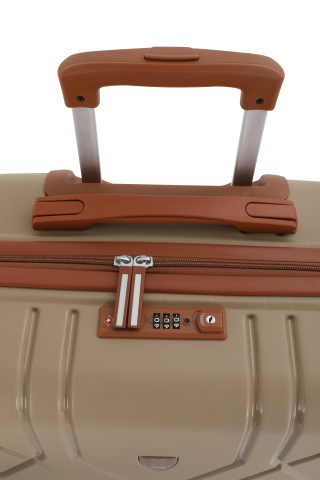 Mçs Polipropilen Valiz 65 CM OLM375 Şampanya-Kahve