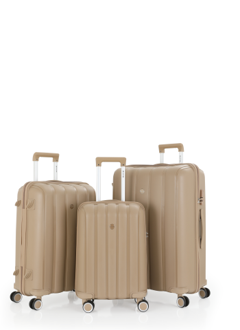 Mçs Üçlü Polipropilen Valiz Seti OLM305 Şampanya