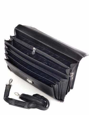 Deri Klasik Evrak Çantası OLM270 Siyah - Flotter Deri