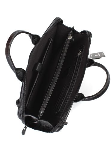 Deri Evrak Çantası OLM239 Siyah - Lazer Desenli