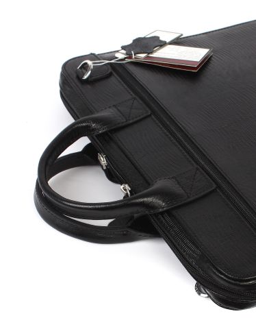 Deri Evrak Çantası OLM239 Siyah - Lazer Desenli