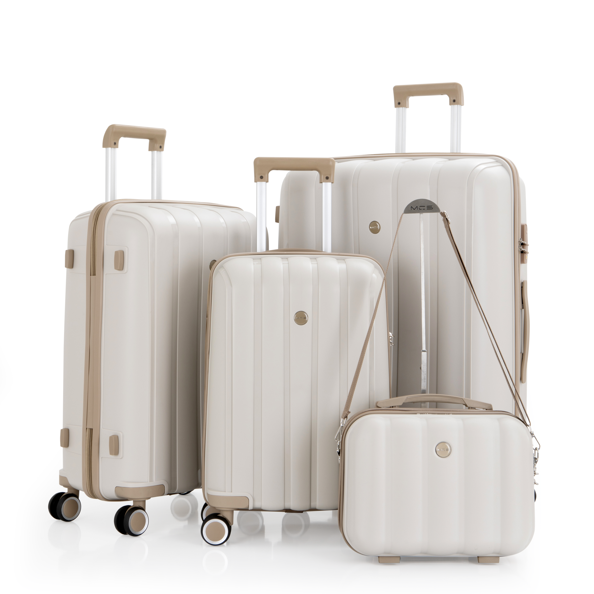 Mçs Polipropilen 4'lü Valiz Seti OLM305 Kemik-Şampanya