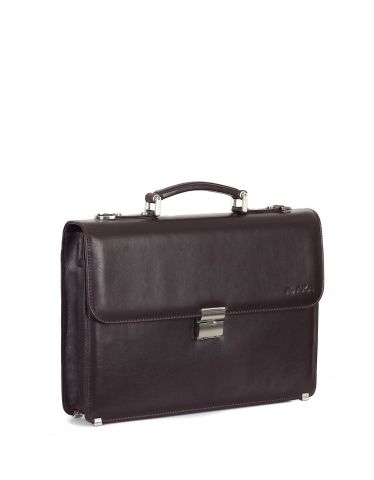 Deri Klasik Evrak Çantası OLM228 Acı kahve - Düz