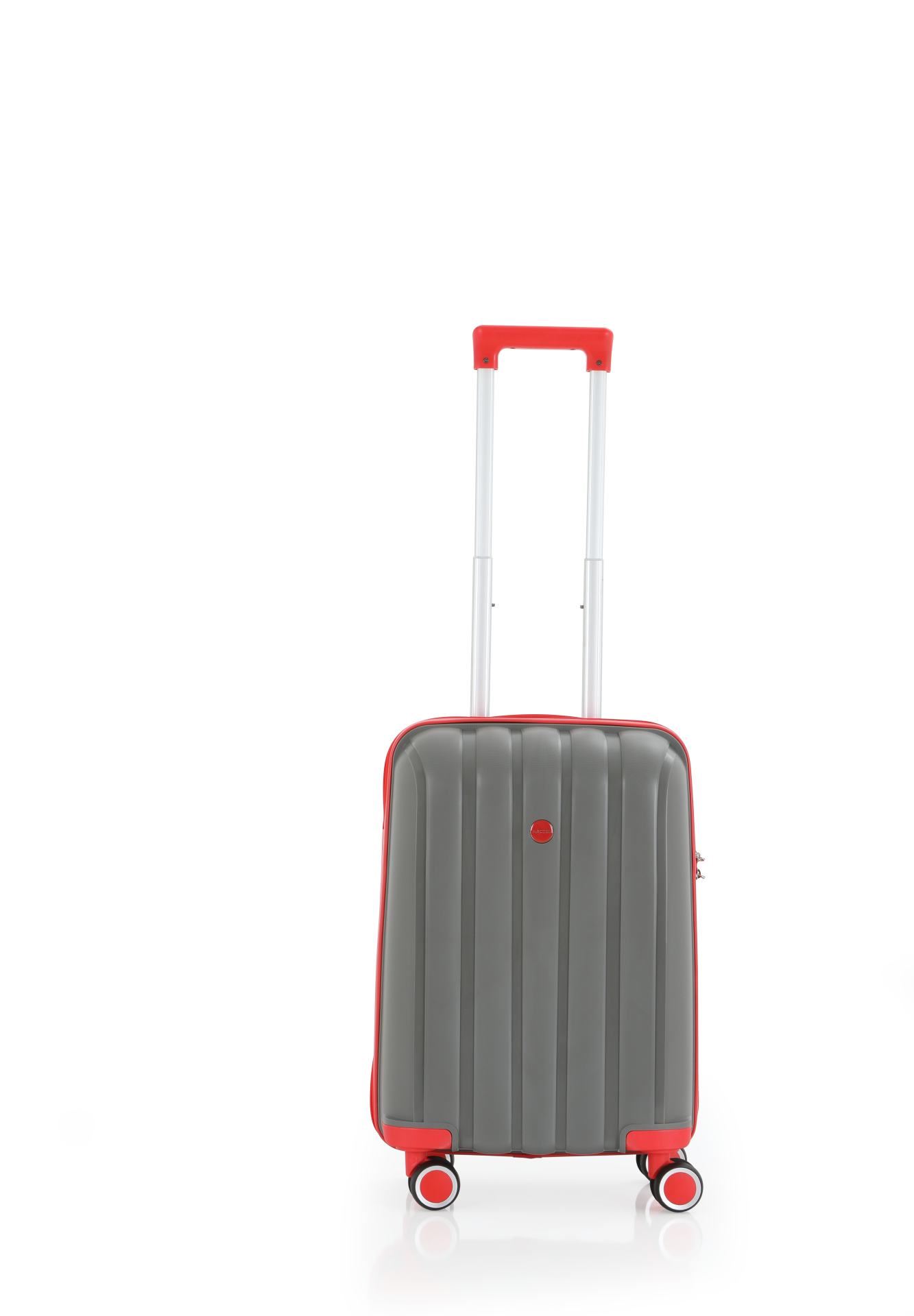 Mçs Polipropilen Valiz 55 CM OLM305 Gri-Kırmızı