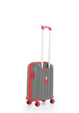 Mçs Polipropilen Valiz 55 CM OLM305 Gri-Kırmızı