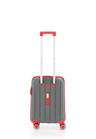 Mçs Polipropilen Valiz 55 CM OLM305 Gri-Kırmızı