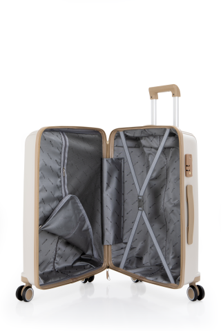 Mçs Polipropilen Valiz 55 CM OLM305 Kemik-Şampanya