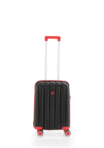 Mçs Polipropilen Valiz 55 CM OLM305 Siyah-Kırmızı