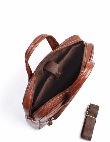 Deri Laptop Evrak Çantası OLM251 Taba - Flotter Deri