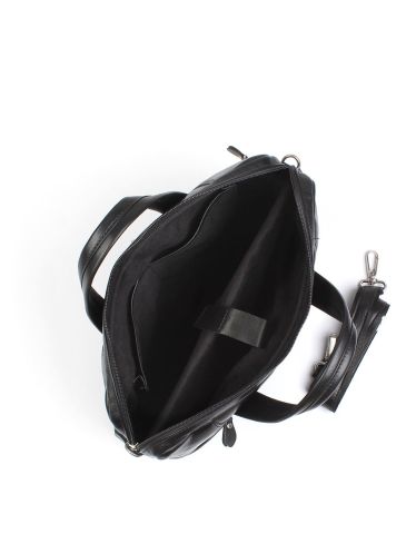 Deri Laptop Evrak Çantası OLM298 Siyah - Düz