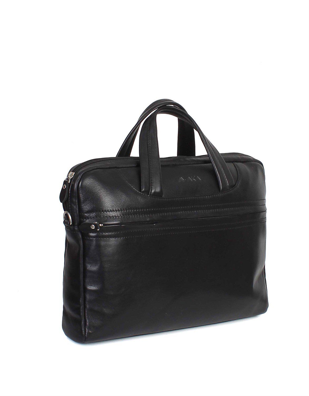 Deri Laptop Evrak Çantası OLM298 Siyah - Düz