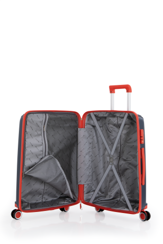 Mçs Polipropilen Valiz 75CM OLM305 Lacivert-Kırmızı