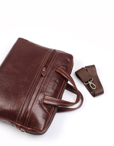 Deri Laptop Evrak Çantası OLM298 Kahverengi - Flotter Deri