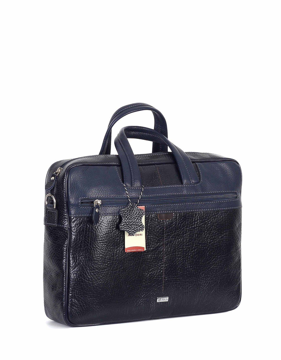 Deri Laptop Evrak Çantası OLM253 Lacivert - Flotter Deri