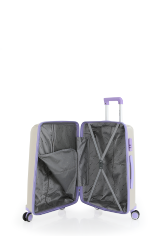 Mçs Polipropilen Valiz 65 CM OLM305 Kemik-Lila