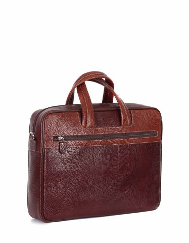 Deri Laptop Evrak Çantası OLM253 Kahverengi - Flotter Deri
