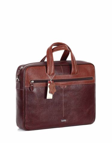 Deri Laptop Evrak Çantası OLM253 Kahverengi - Flotter Deri