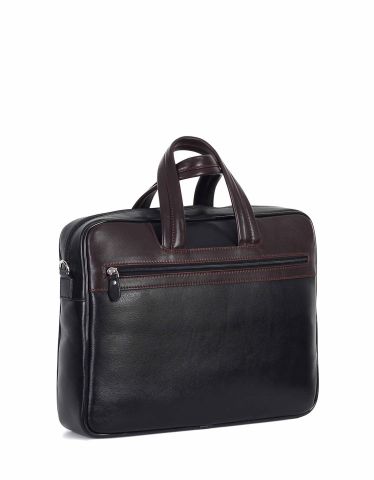 Deri Laptop Evrak Çantası OLM253 Siyah - Düz