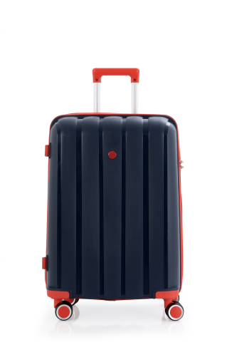 Mçs Polipropilen Valiz 65 CM OLM305 Lacivert-Kırmızı