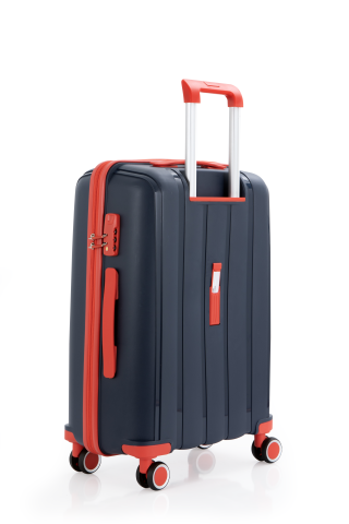 Mçs Polipropilen Valiz 65 CM OLM305 Lacivert-Kırmızı