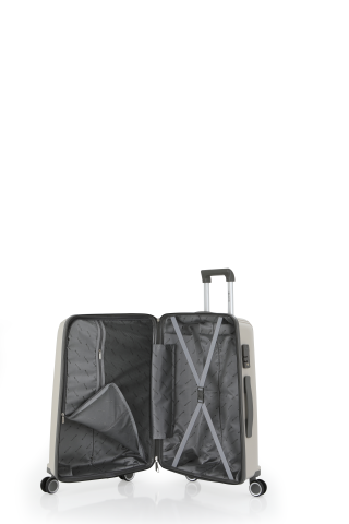 Mçs Polipropilen Valiz Seti Büyük & Orta OLM305 Kemik-Gri