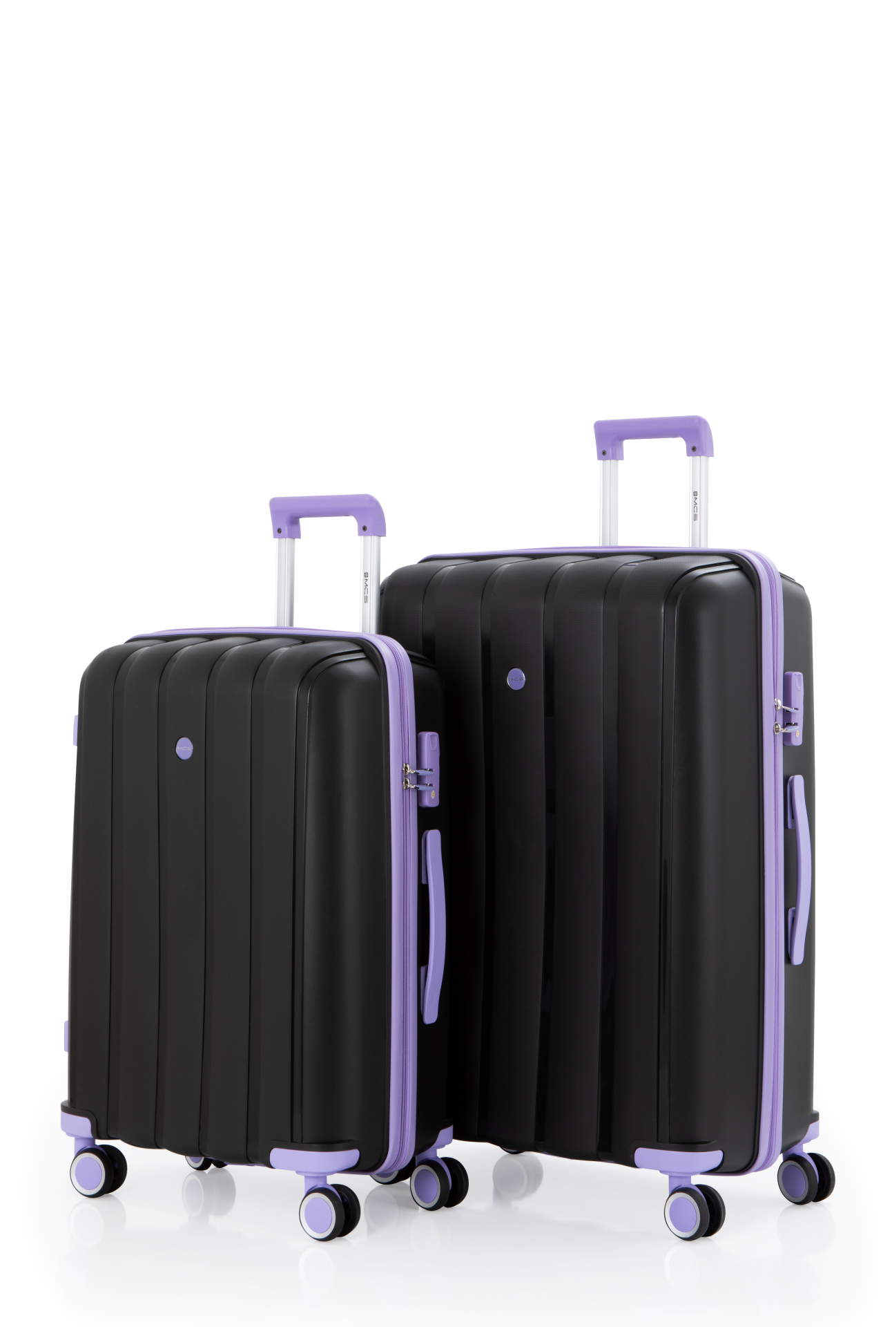 Mçs Polipropilen Valiz Seti Büyük & Orta OLM305 Siyah-Lila
