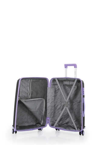 Mçs Polipropilen Valiz Seti Büyük & Orta OLM305 Siyah-Lila