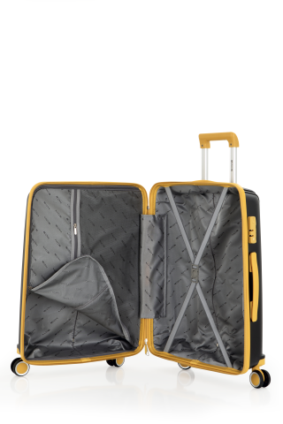 Mçs Polipropilen Valiz Seti Büyük & Orta OLM305 Siyah-Sarı