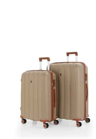 Mçs Polipropilen Valiz Seti Büyük & Orta OLM305 Şampanya-Kahve