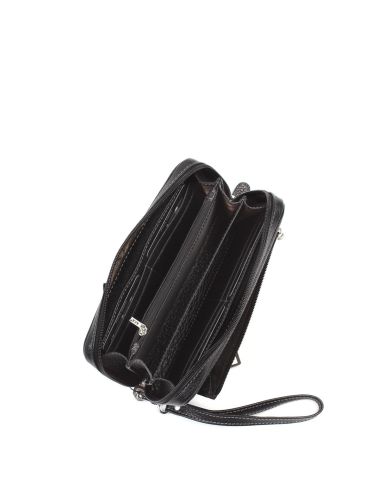 Deri Siyah El Çantası OLM334 Siyah - Lazer Desenli