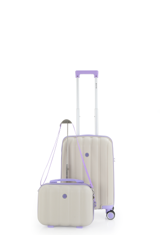 Mçs Polipropilen 2'li Valiz Seti Kabin & Makyaj OLM305 Kemik-Lila