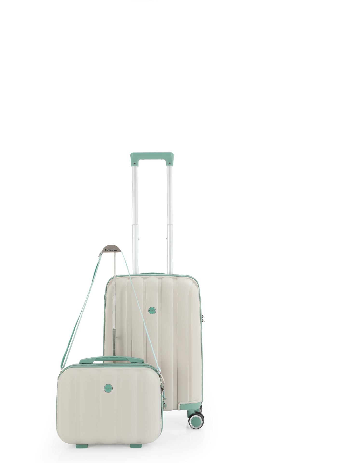 Mçs Polipropilen 2'li Valiz Seti Kabin & Makyaj OLM305 Kemik-Su Yeşili
