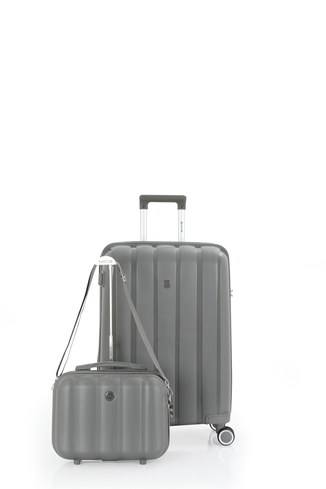 Mçs Polipropilen 2'li Valiz Seti Orta & Makyaj OLM305 Gri