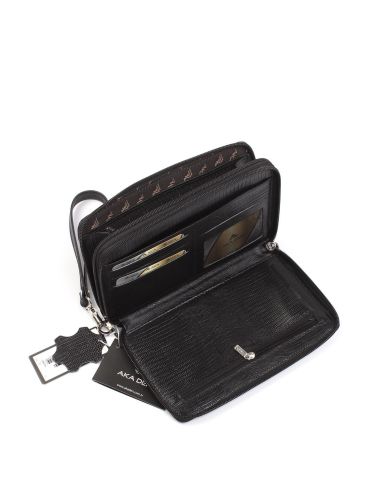 Deri El Çantası OLM331 Siyah - Lazer Desenli