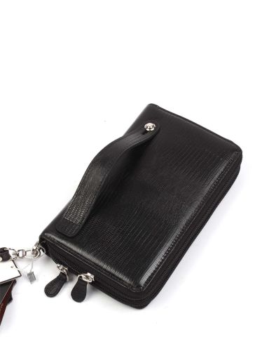 Deri El Çantası OLM331 Siyah - Lazer Desenli