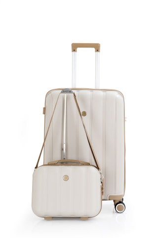 Mçs Polipropilen 2'li Valiz Seti Orta & Makyaj OLM305 Kemik-Şampanya