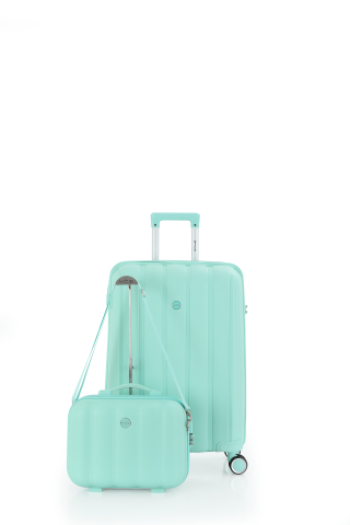 Mçs Polipropilen 2'li Valiz Seti Orta & Makyaj OLM305 Mint Yeşili