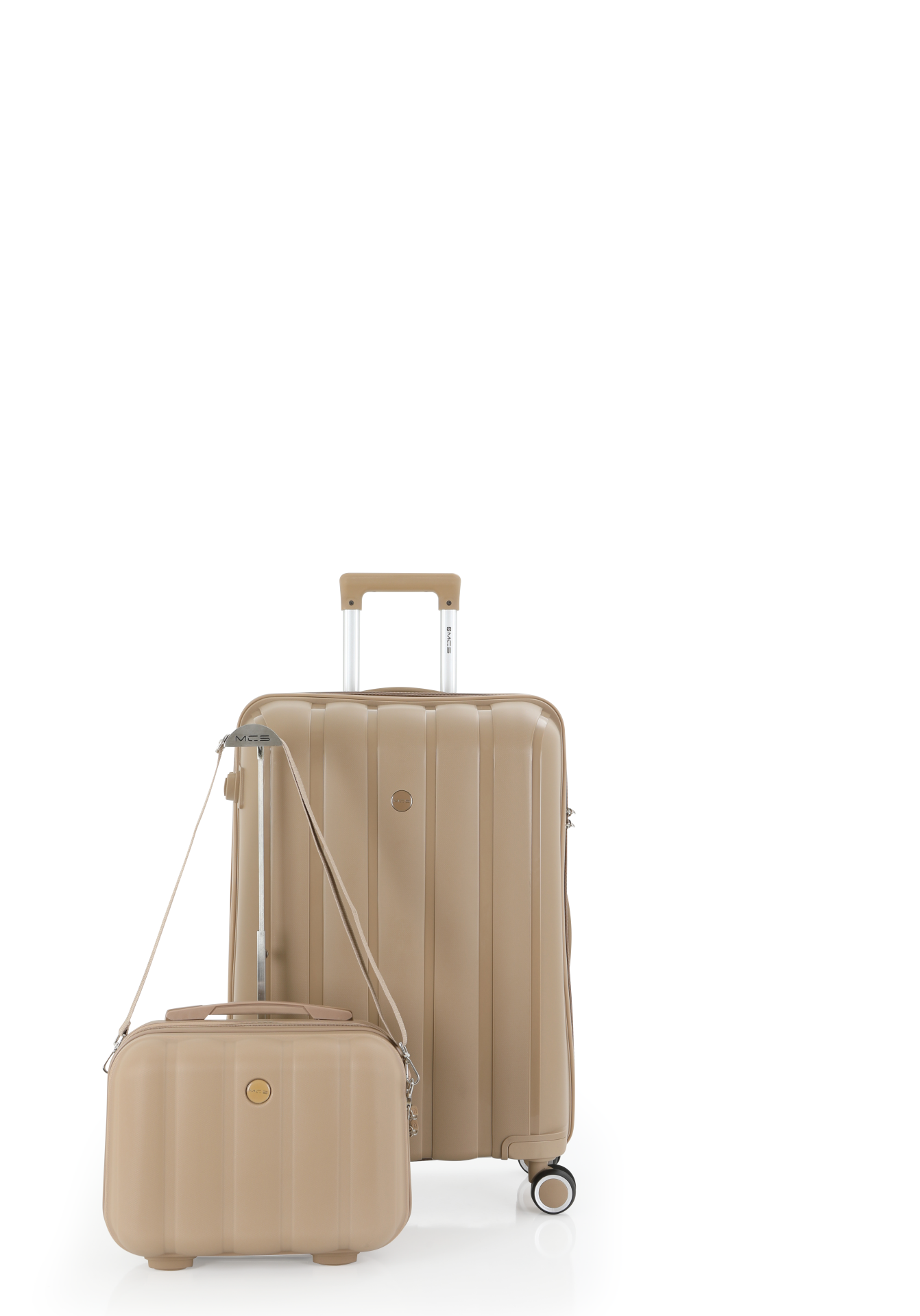 Mçs Polipropilen 2'li Valiz Seti Orta & Makyaj OLM305 Şampanya