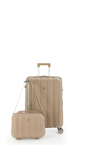 Mçs Polipropilen 2'li Valiz Seti Orta & Makyaj OLM305 Şampanya