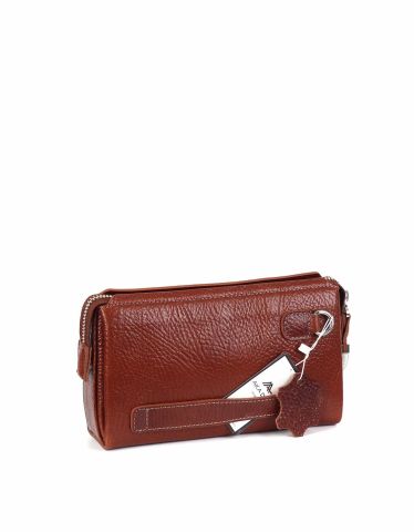 Deri El Çantası OLM365 Taba