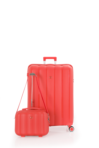 Mçs Polipropilen 2'li Valiz Seti Büyük & Makyaj OLM305 Mercan